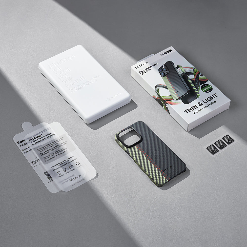 Pitaka Tactile Woven Orchestra Serisi iPhone 15 Pro M-safe Şarj Özellikli 600D Aramid Fiber Overture Kılıf Pitaka Tactile Woven Orchestra Serisi iPhone 15 Pro M-safe Şarj Özellikli 600D Aramid Fiber Overture Kılıf